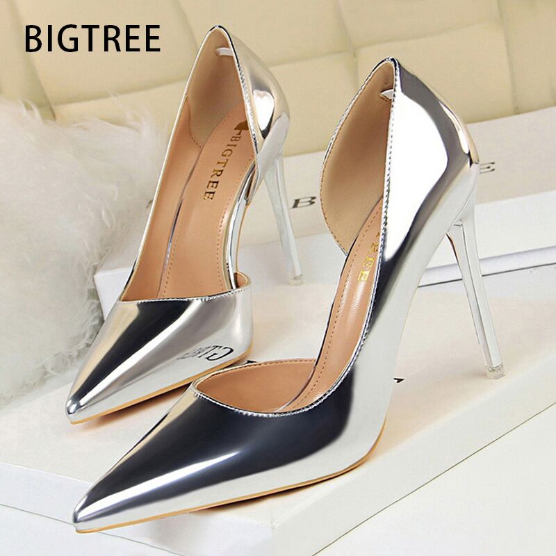 Women'S Shoes Big Feet - BIGTREE Shoes Sexy Woman Pumps Patent