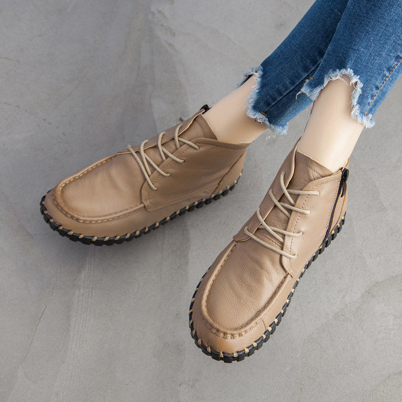 Real Leather Boots Women's Aut - Women'S Shoes Big Feet review and price