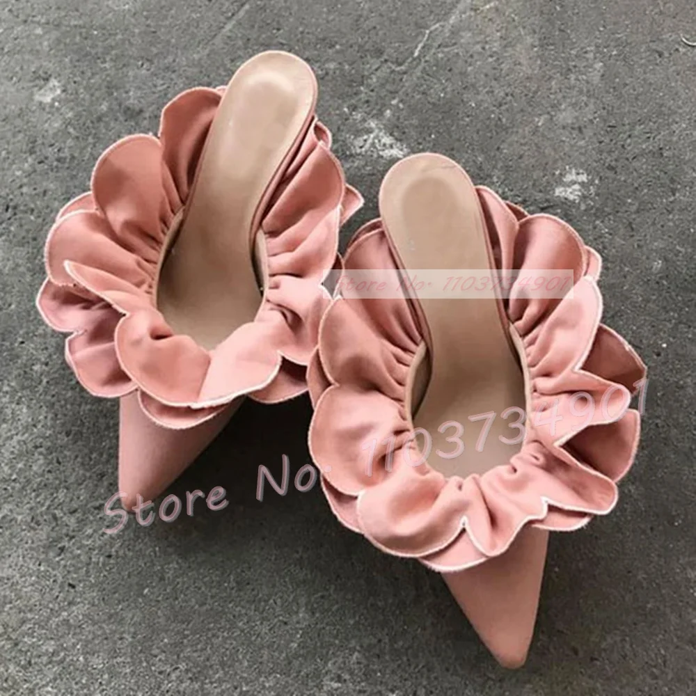 White Flower Satin Pointed Toe - Women'S Shoes Big Feet review and price