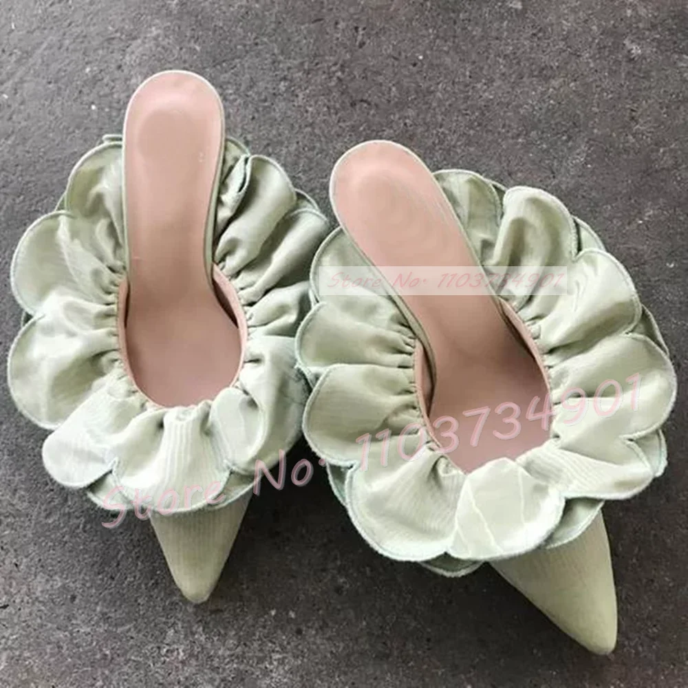 White Flower Satin Pointed Toe - Women'S Shoes Big Feet review and price