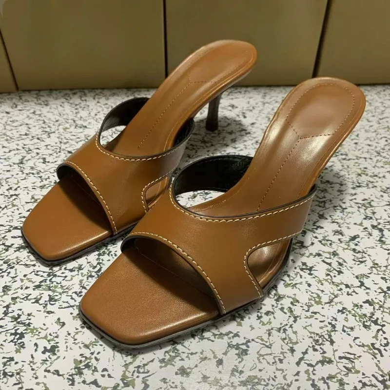 Retro Sewing Brown Women Mules - Women Shoes Branded review and price