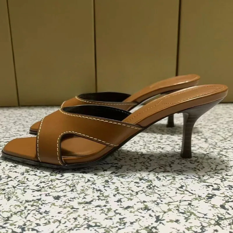 Retro Sewing Brown Women Mules - Women Shoes Branded review and price
